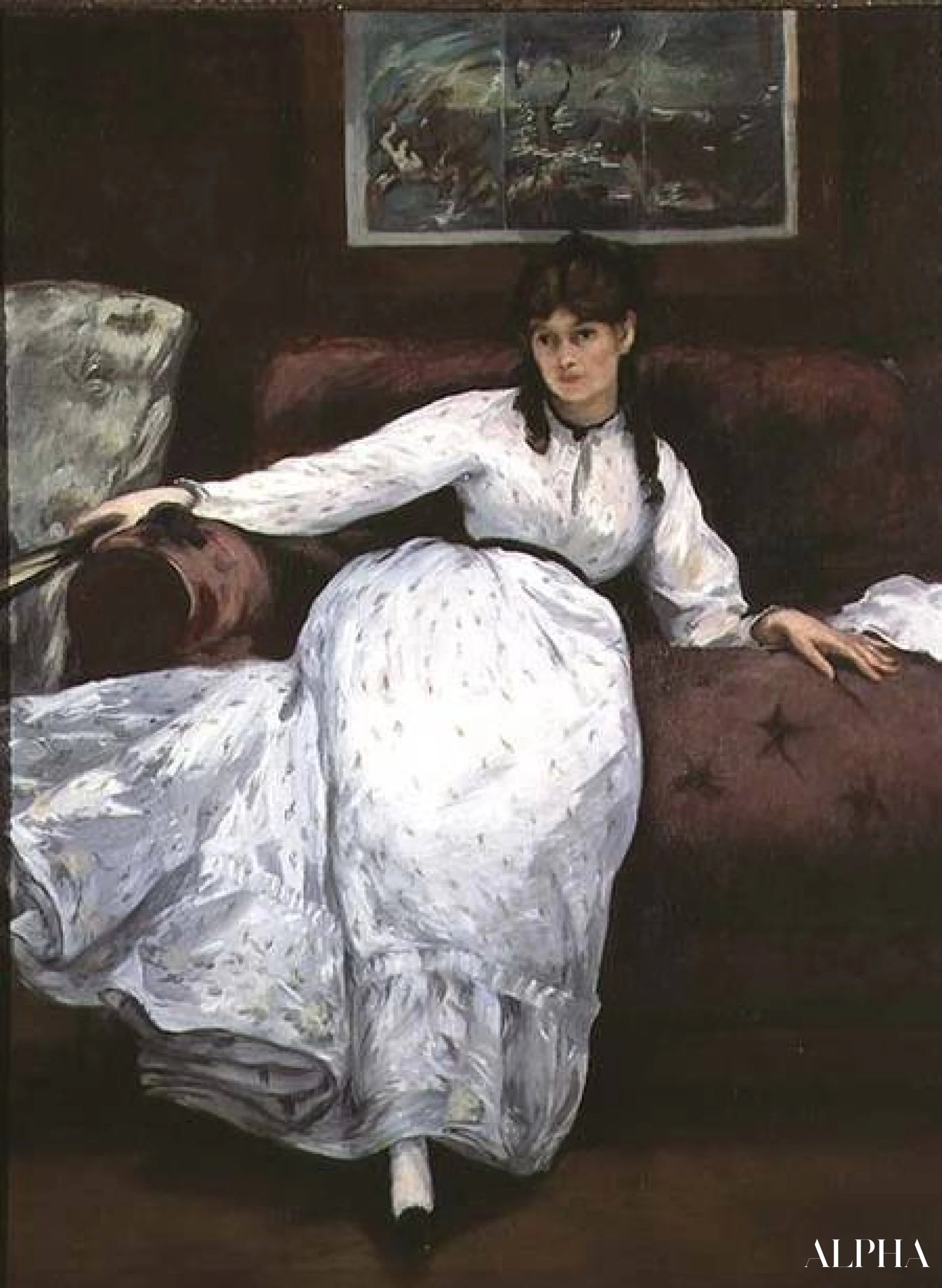 Portrait de Berthe Morisot - Edouard Manet - Reproductions de tableaux et peintures haut de gamme