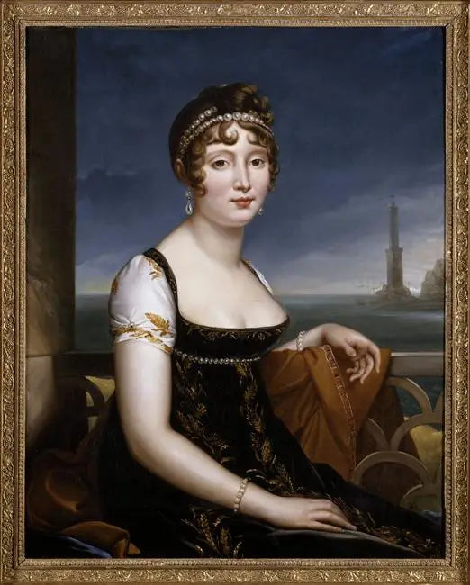 Portrait de Caroline Murat devant la baie de Naples - François Gérard image 3 copie de tableau peinte à la main