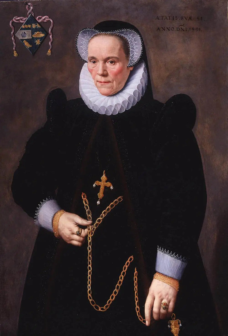 Ritratto di Catherine van Damme, moglie di François de Groote - Frans Pourbus il Giovane