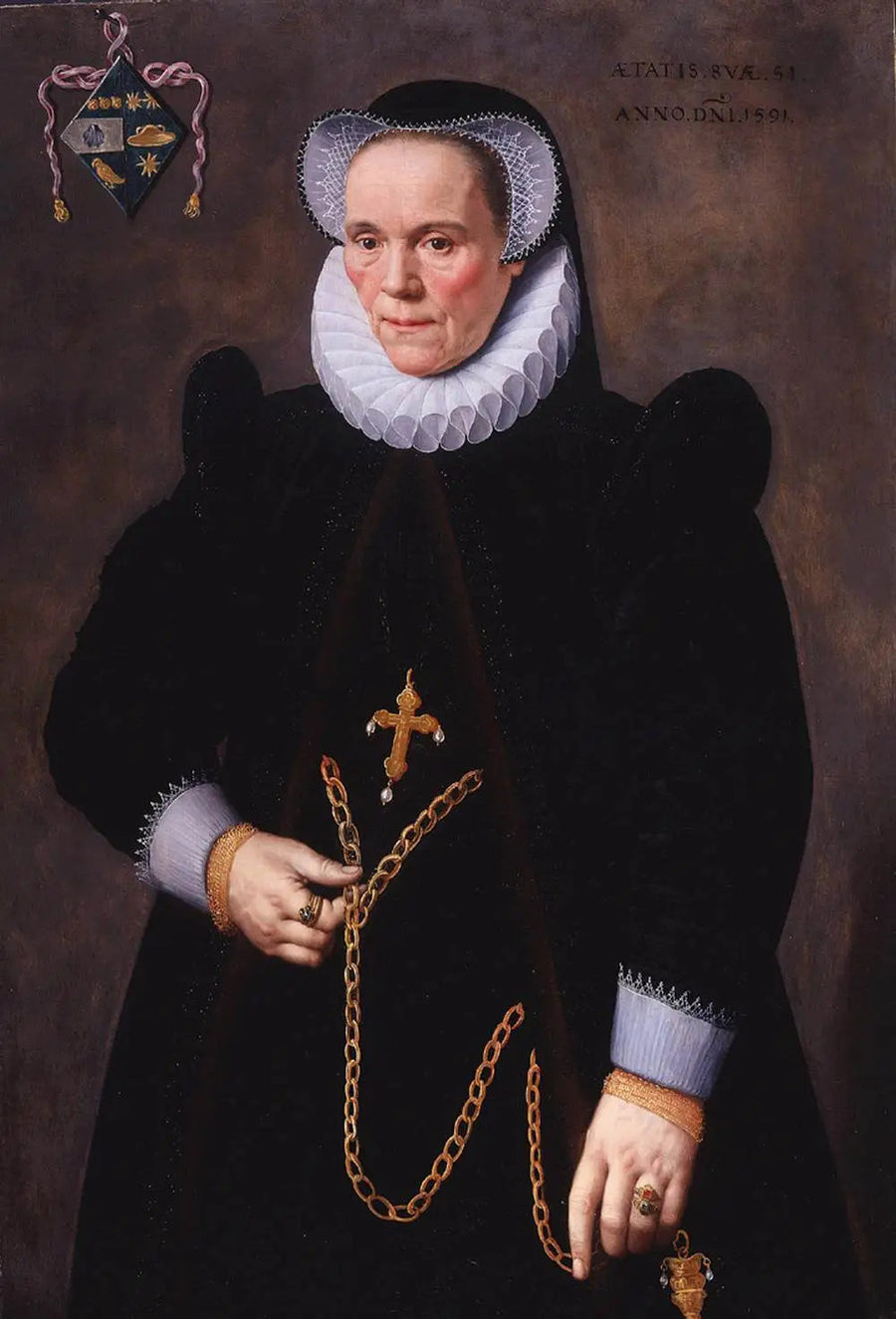 Ritratto di Catherine van Damme, moglie di François de Groote - Frans Pourbus il Giovane
