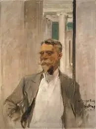 Portrait de Charles M. Kurtz, directeur fondateur de la Albright Art Gallery (1905-1909) - Joaquín Sorolla image 1 copie peinte à la main à l’huile