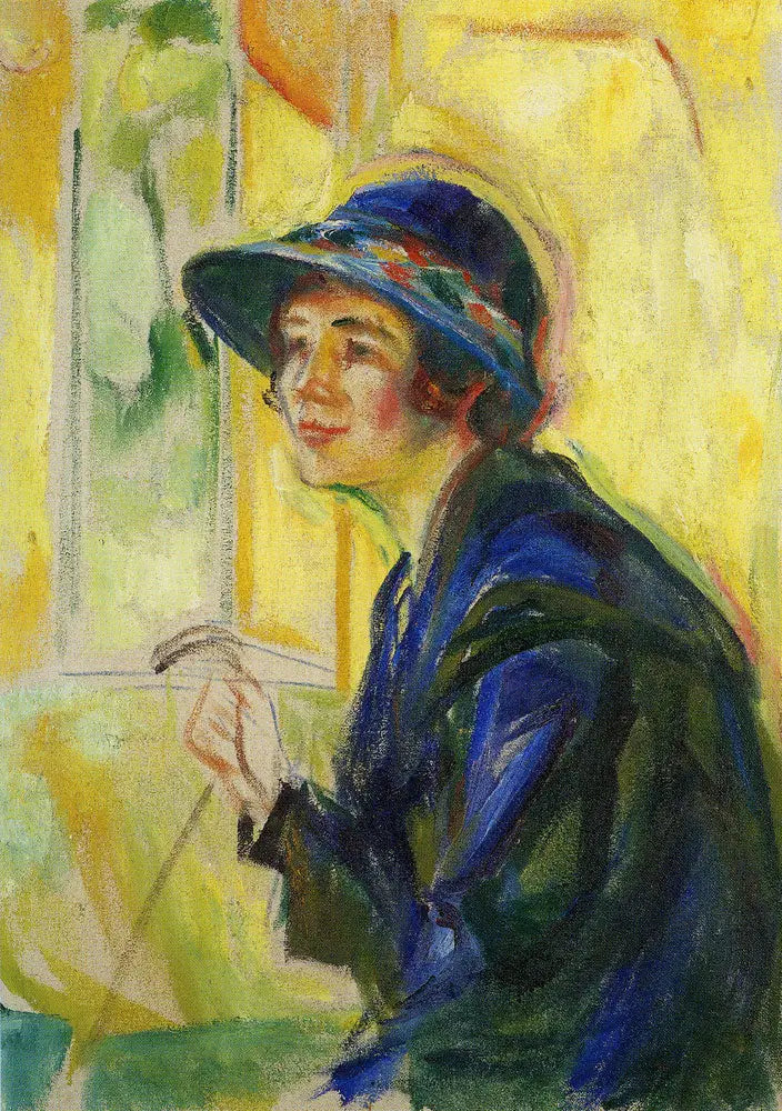 Ritratto di donna su sfondo giallo - Edvard Munch