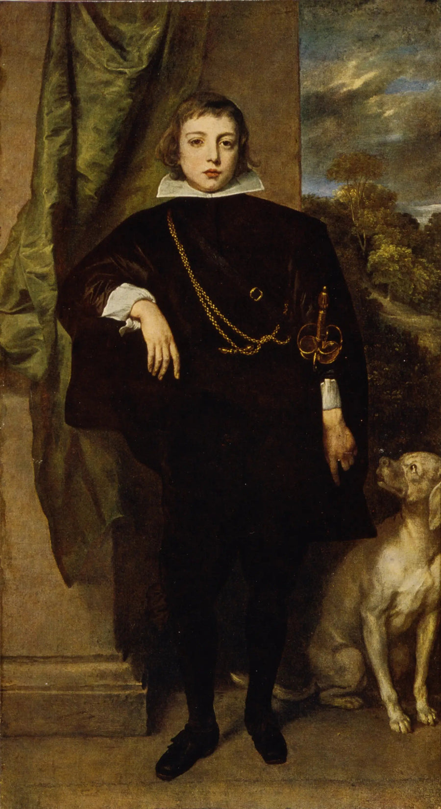 Ritratto di Filippo Francesco d'Este, marchese di Lanzo con il suo cane - Antoine van Dyck
