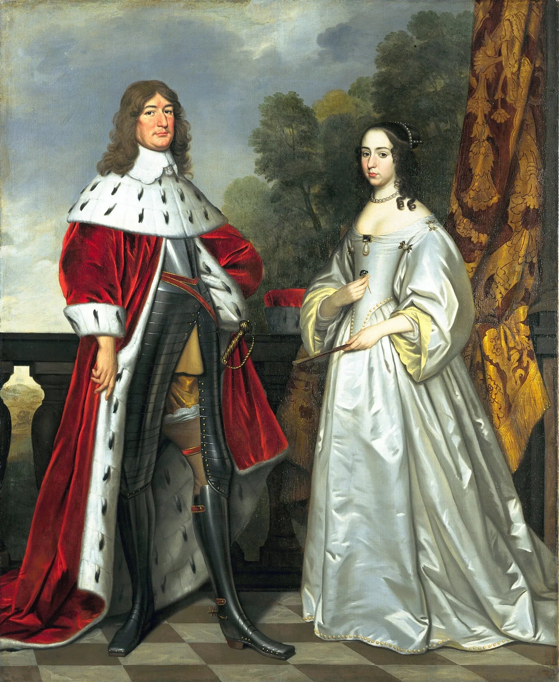 Portrait de Frédéric-Guillaume, électeur de Brandebourg et de Louise-Henriette de Nassau - Gerrit van Honthorst image 1 copie peinte à la main à l’huile