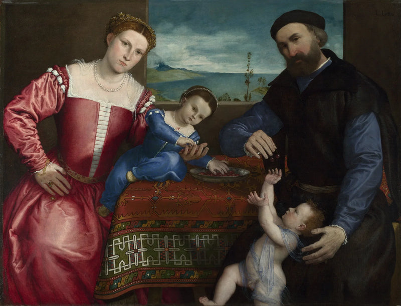 Ritratto di Giovanni della Volta con sua moglie e i suoi figli - Lorenzo Lotto