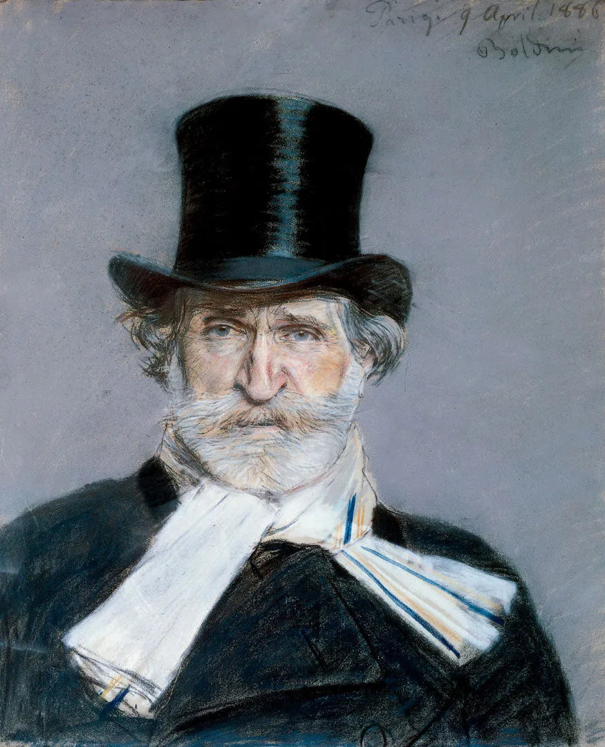 Ritratto di Giuseppe Verdi con foulard bianco e cilindro - Giovanni Boldini