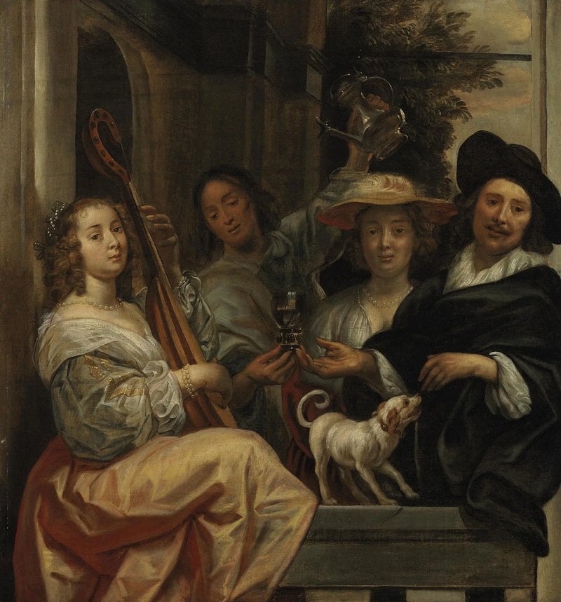 Portrait de groupe à une balustrade (Allégorie des cinq sens) - Jacob Jordaens
