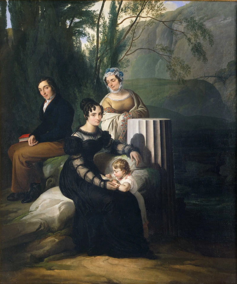 Ritratto di gruppo della famiglia Borri Stampa - Francesco Hayez