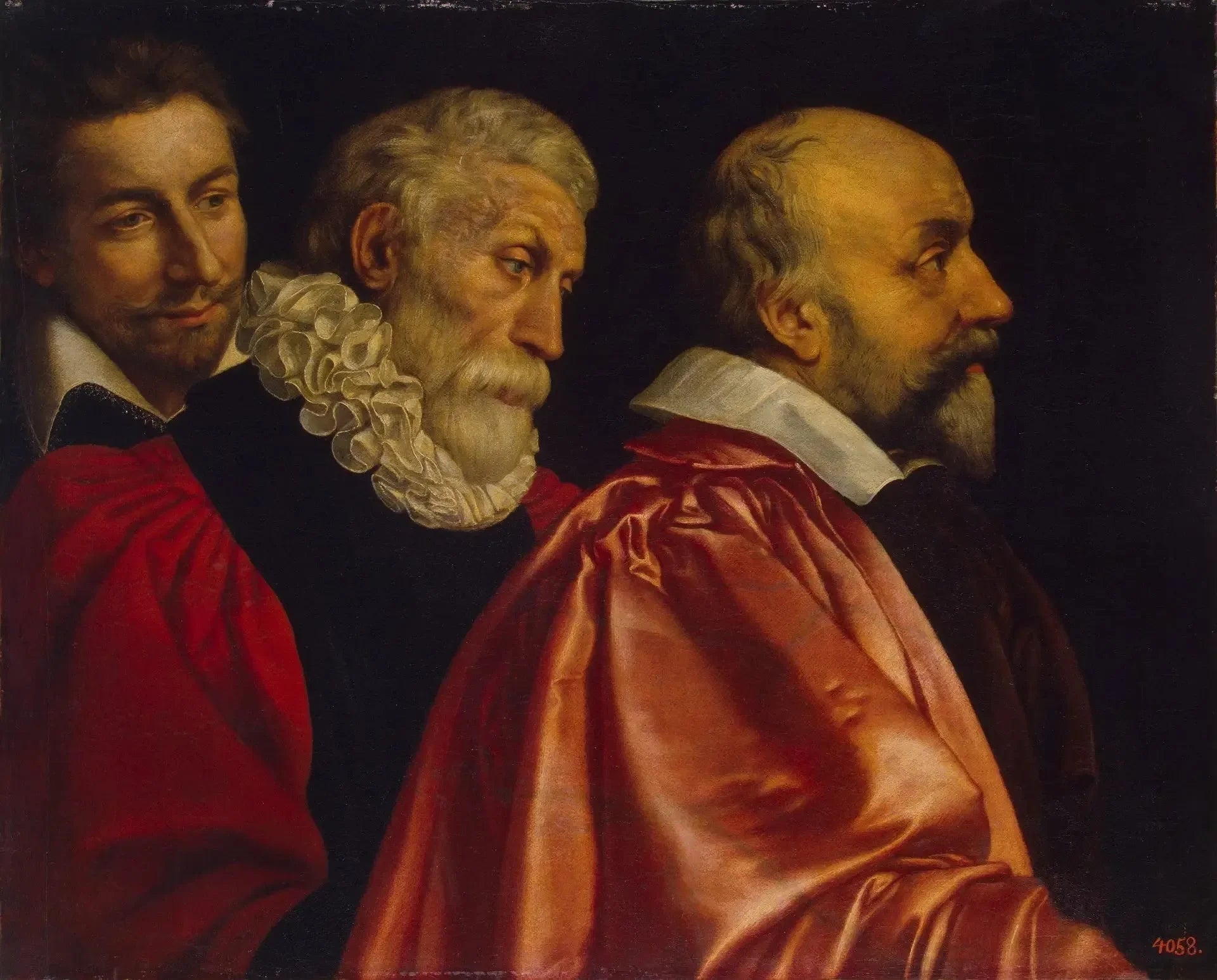 Portrait de groupe de trois membres du Conseil de Paris (fragment du tableau perdu) - Frans Pourbus the Younger image 1 tableau peint à l’huile sur toile