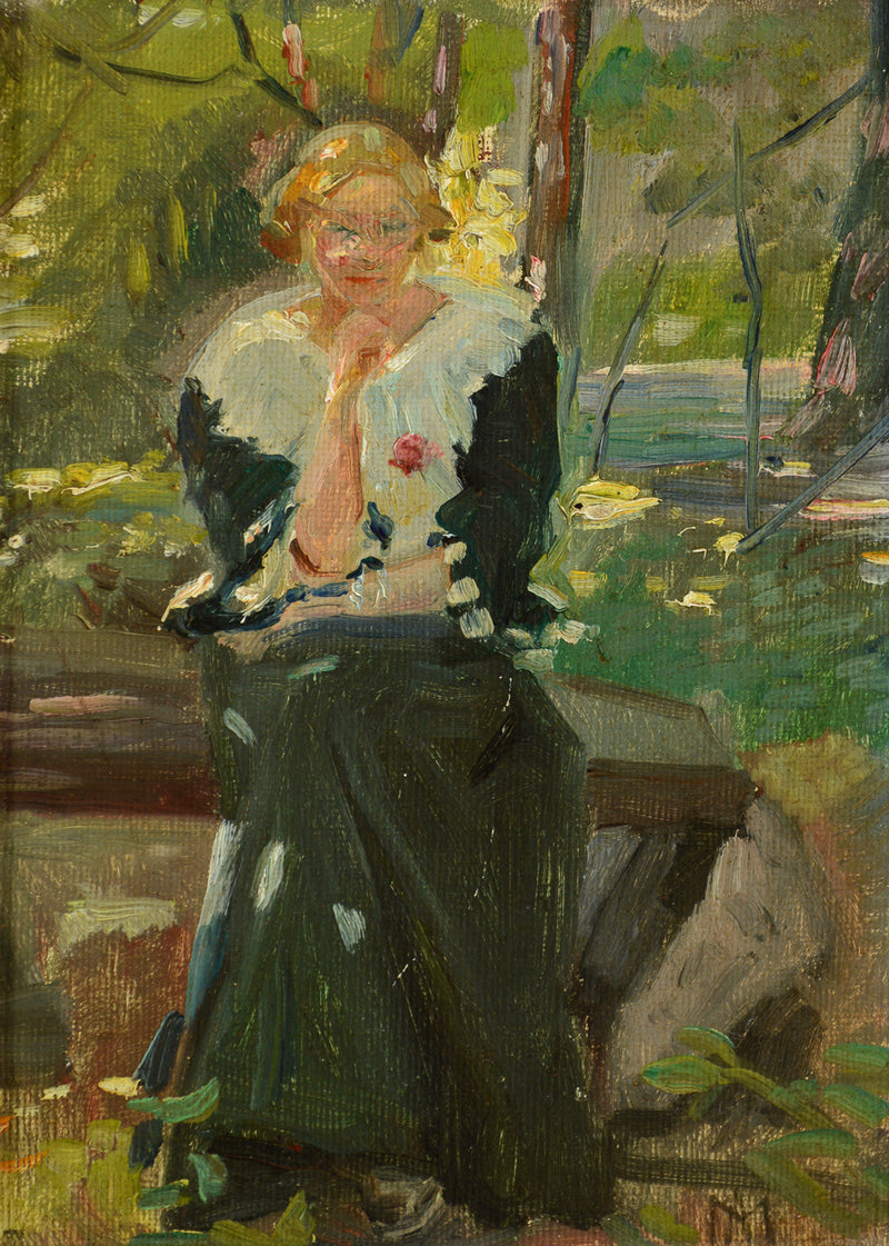 Ritratto di Helga Ancher nel giardino di Amalievej, Frederiksberg. -Michael Peter Ancher
