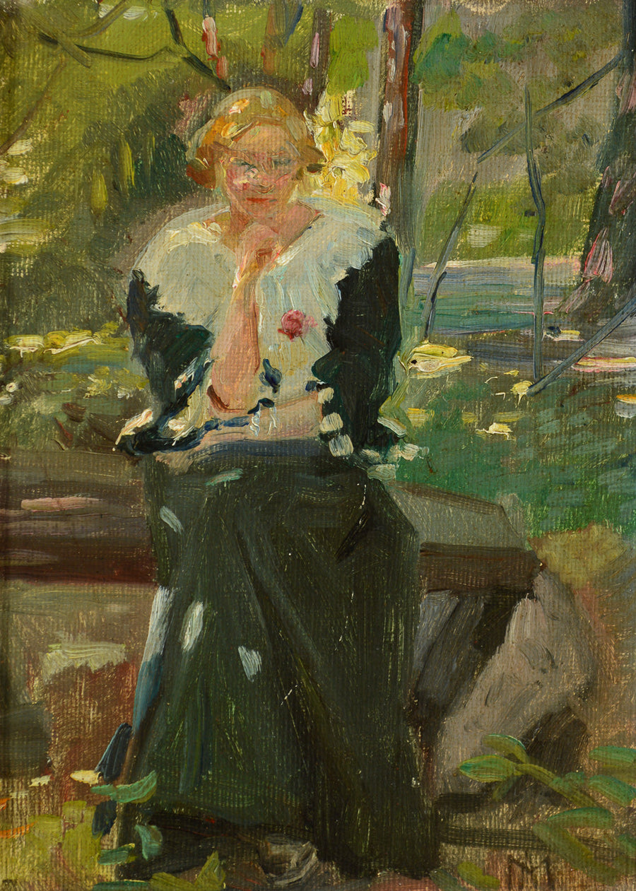Ritratto di Helga Ancher nel giardino di Amalievej, Frederiksberg. -Michael Peter Ancher