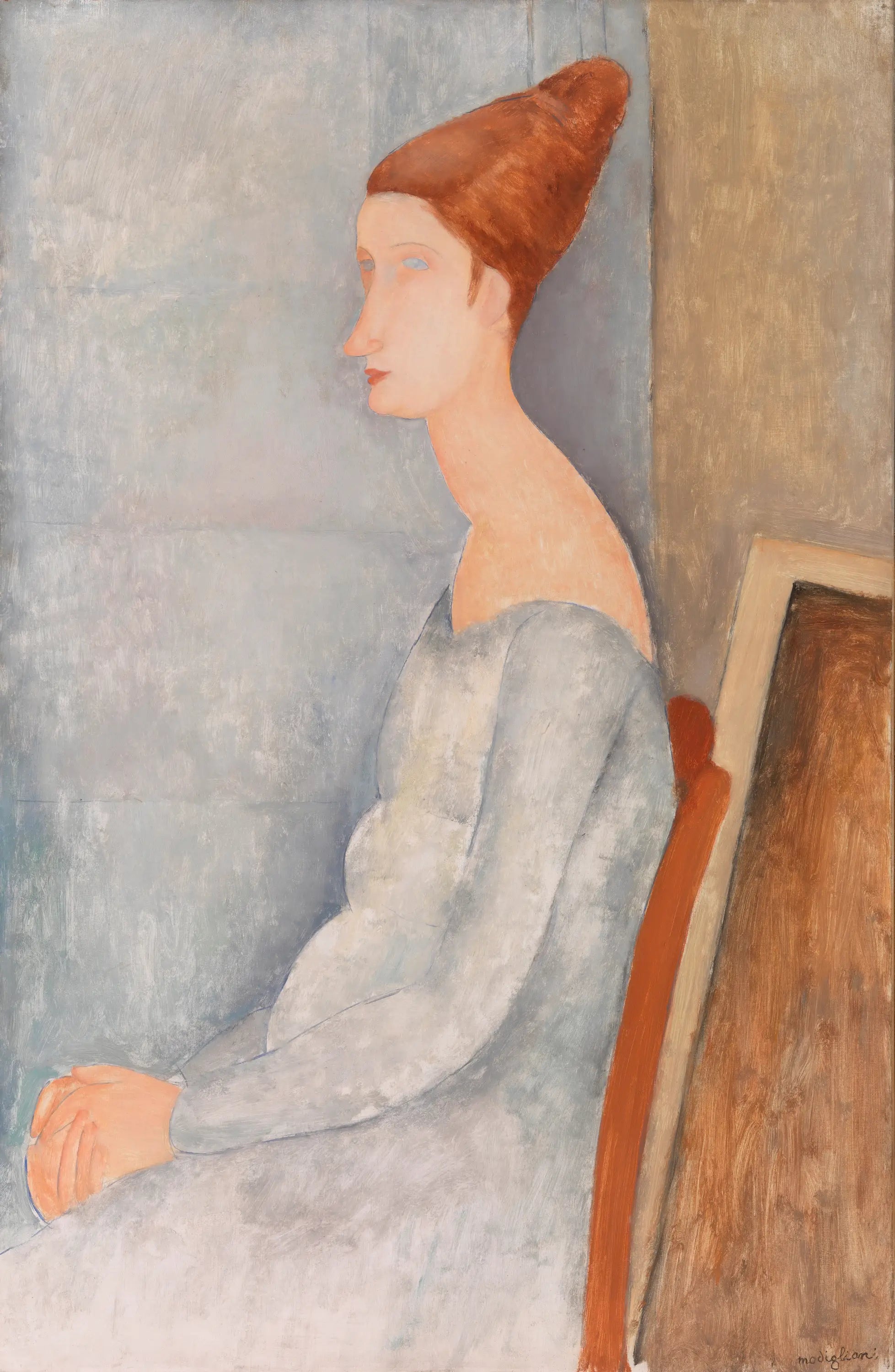 Reproduction du tableau « Portrait de Jeanne Hébuterne - Amedeo Modigliani » par Alpha Reproduction en peinture à l’huile