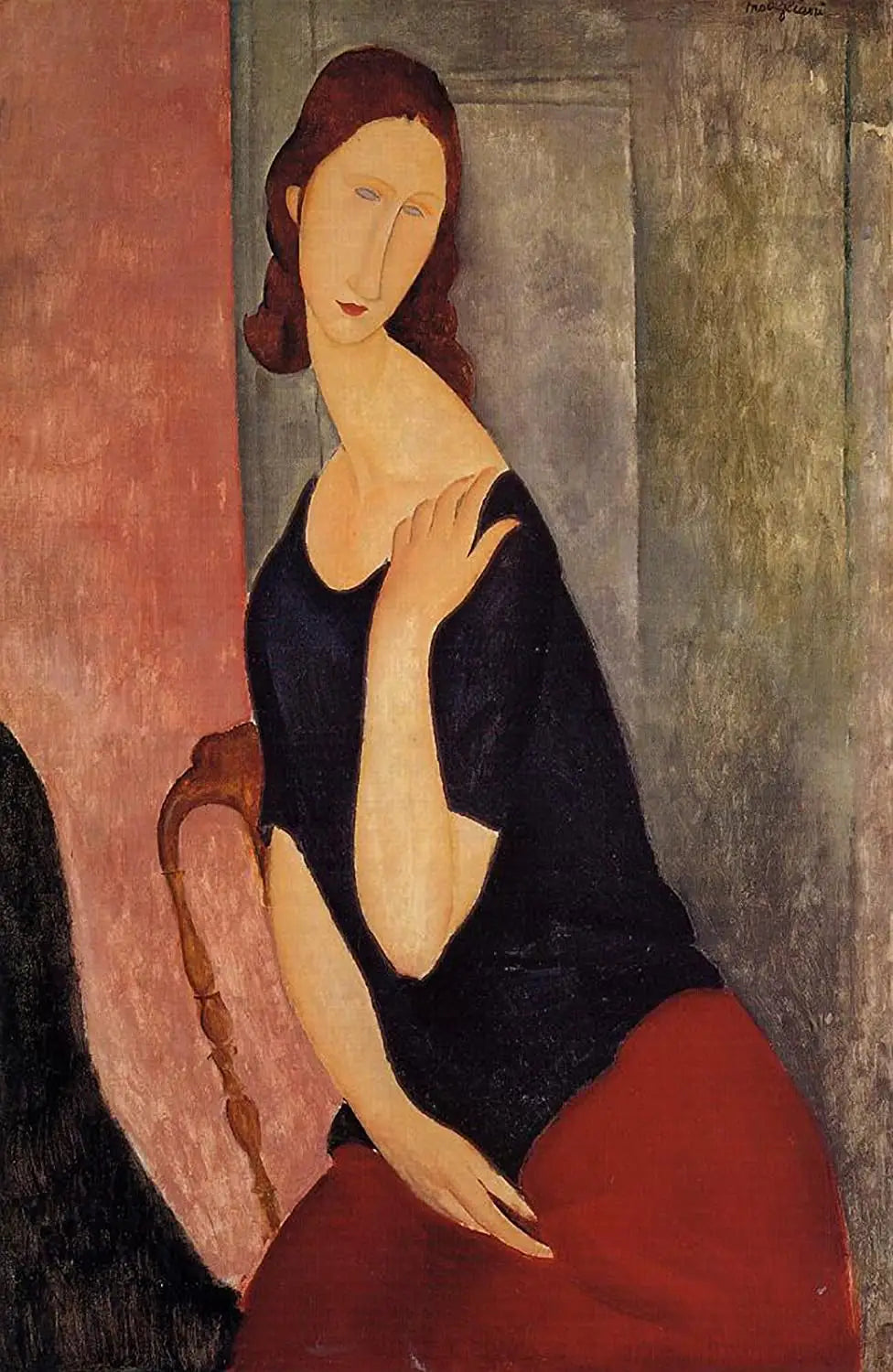 Reproduction du tableau « Portrait de Jeanne Hébuterne - Amedeo Modigliani » par Alpha Reproduction en peinture à l’huile