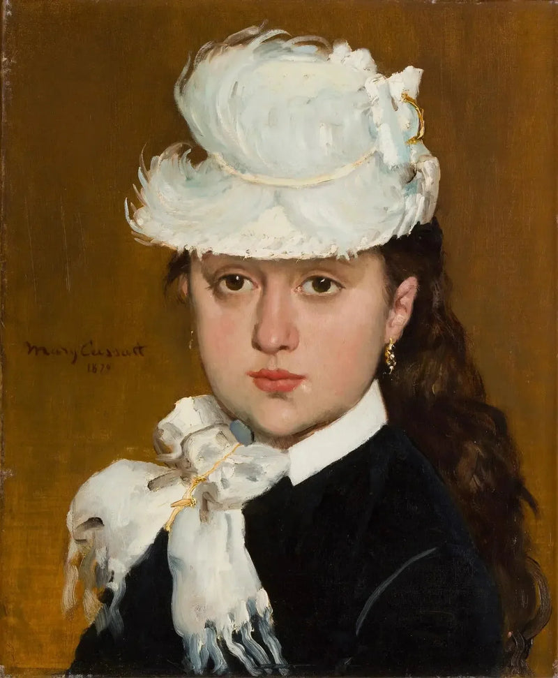 Ritratto di giovane donna con cappello bianco - Mary Cassatt