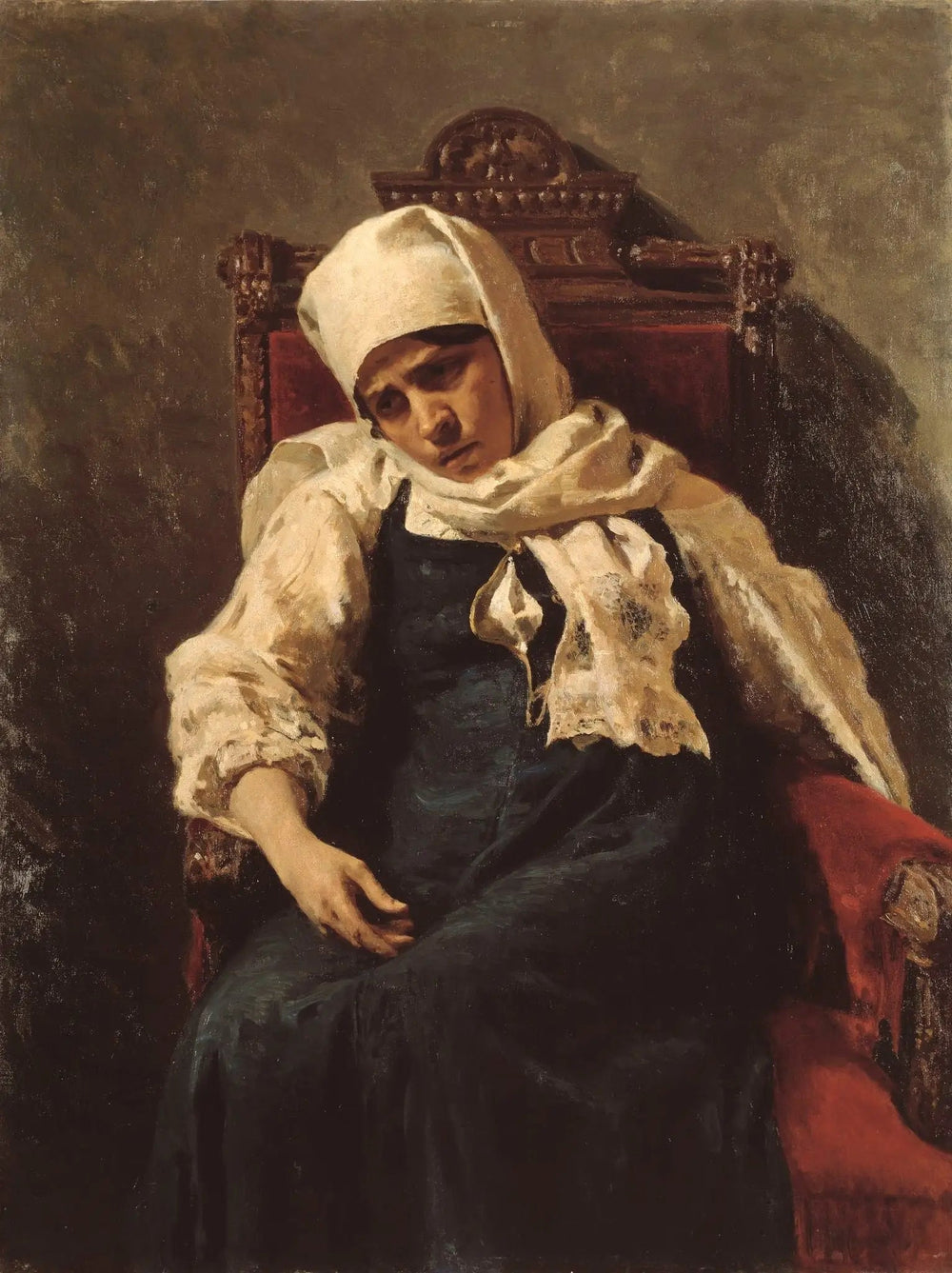 Portrait de l'actrice Pelageya Antipevna Strepetova dans le rôle d'Elizabeth - Ilya Repin image 1 reproduction de peinture à l’huile