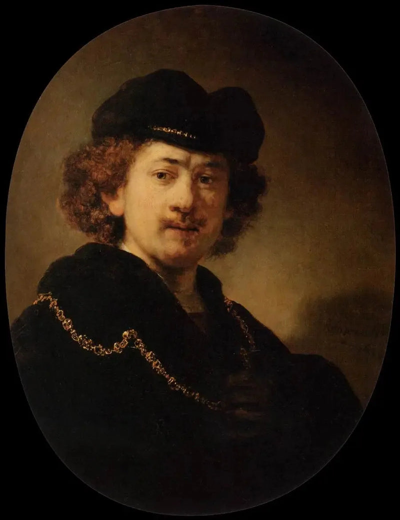 Ritratto dell'artista con berretto e catena d'oro - Rembrandt