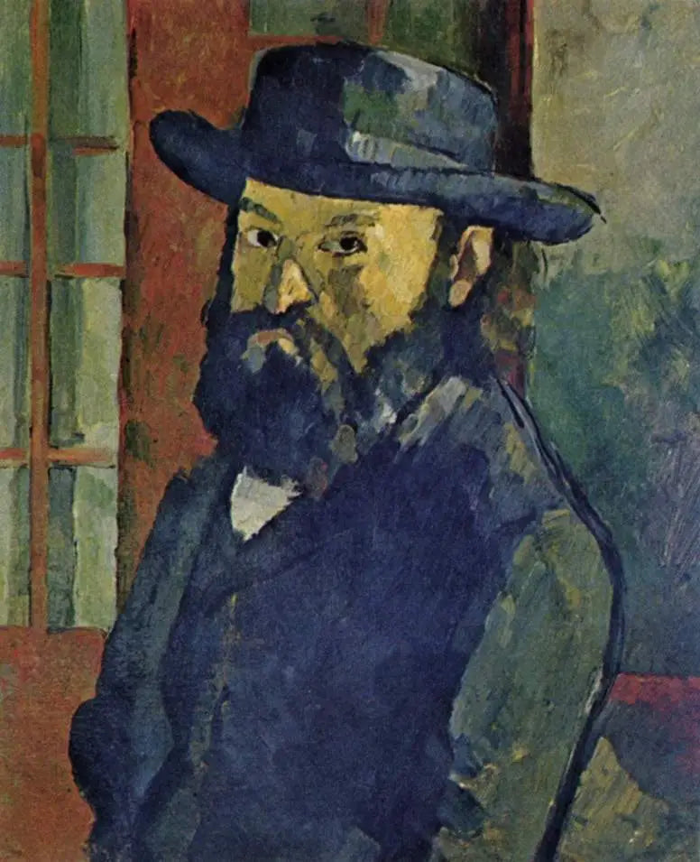 Portrait de l'artiste au chapeau à large bord - Paul Cézanne image 1 copie de tableau peinte à la main