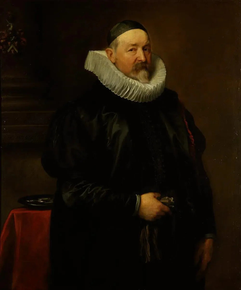 Portrait de l'aumônier de la ville d'Anvers, Adriaen Stevens, âgé de 68 ans - Antoine van Dyck image 1 reproduction d’œuvre d’art à l’huile