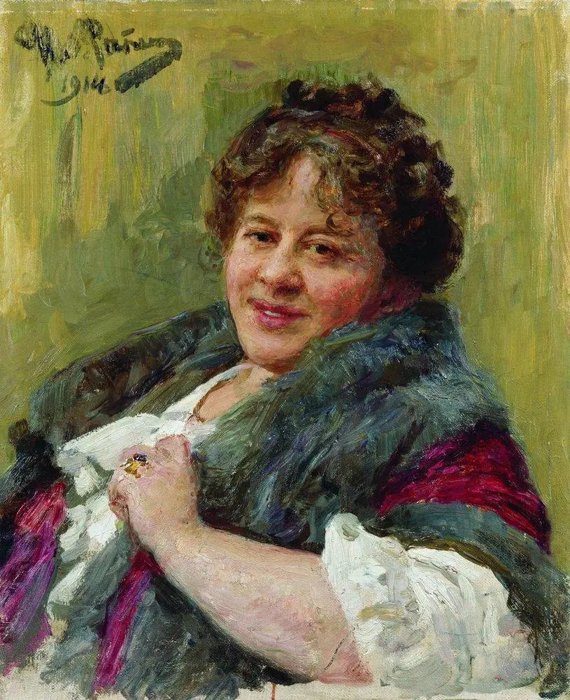 Ritratto dello scrittore, drammaturgo, poetessa e traduttrice Tatiana Lvovna Shchepkina-Kupernik - Ilya Repin