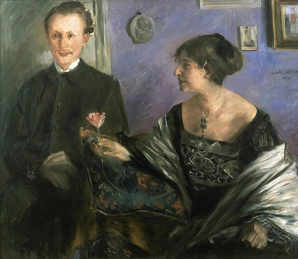 Portrait de l'écrivain Georg Hirschfeld et de son épouse Ella. - Lovis Corinth image 1 copie peinte à la main à l’huile