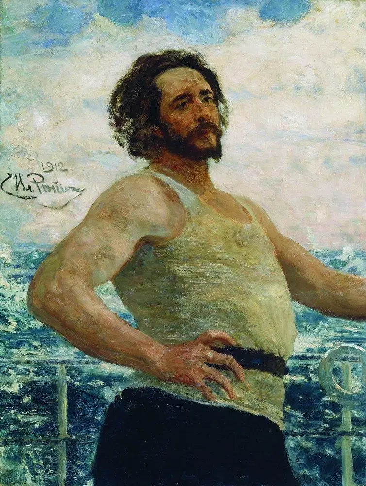 Ritratto dello scrittore Leonid Nikolaïevitch Andreïev su uno yacht - Ilya Repin