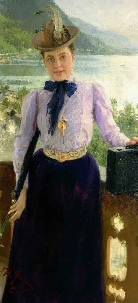 Portrait de l'écrivaine Natalia Borisovna Nordman-Severova - Ilya Repin image 1 copie peinte à la main à l’huile