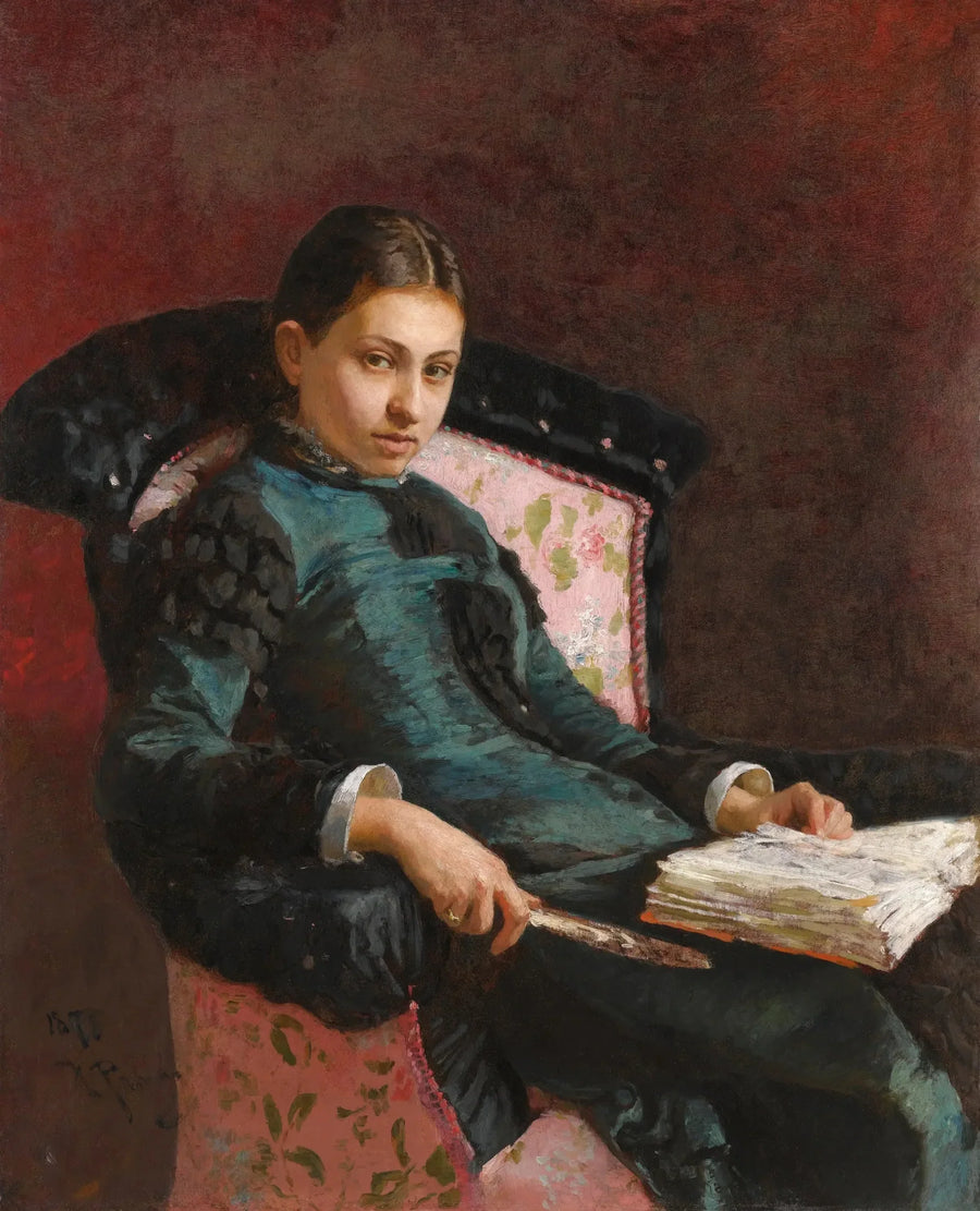 Ritratto della moglie dell'artista, Vera Repin" - Ilya Repin