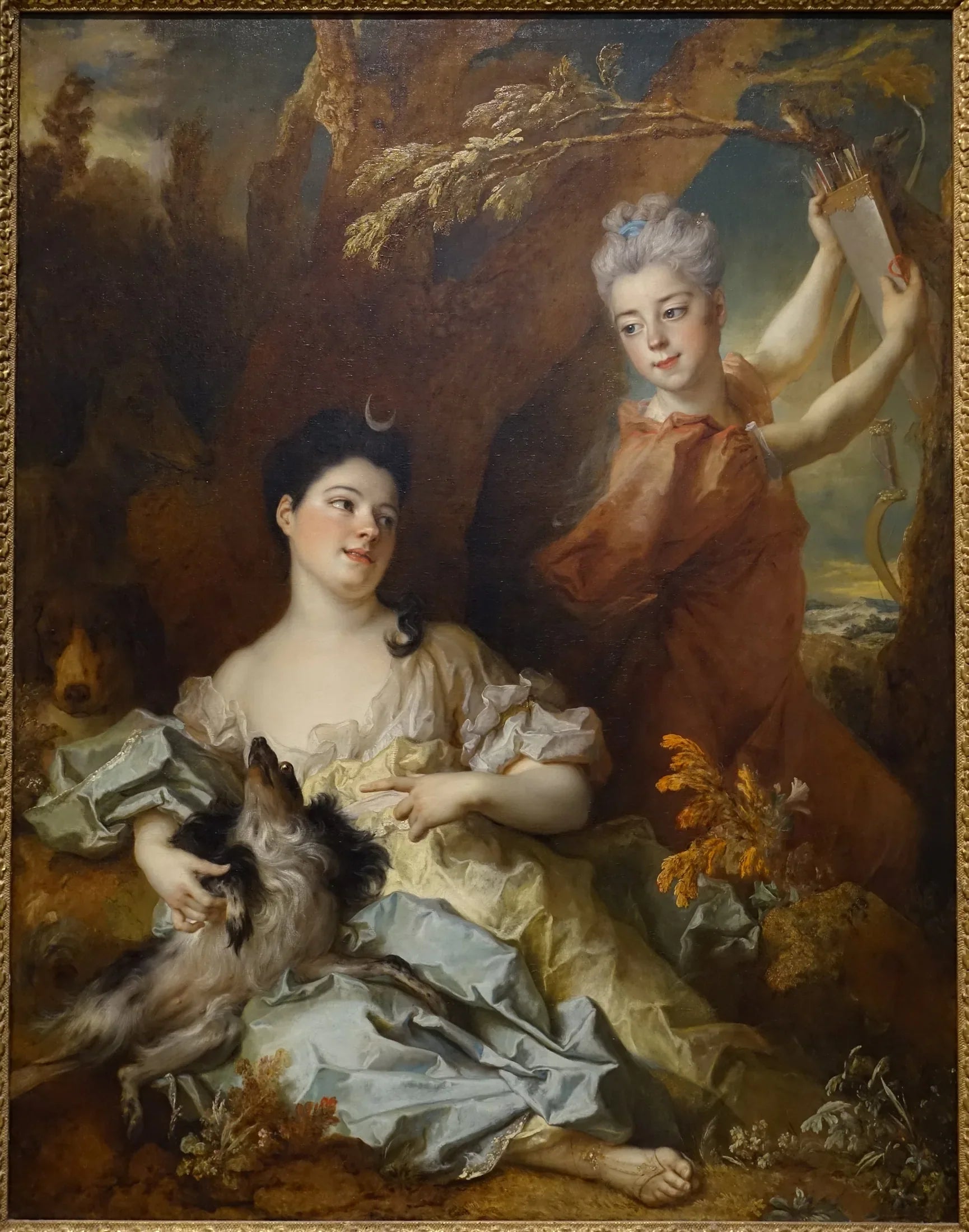 Portrait de la comtesse de Montsoreau et de sa sœur en Diane et une suivante - Nicolas de Largillière image 1 reproduction réalisée par Alpha Reproduction