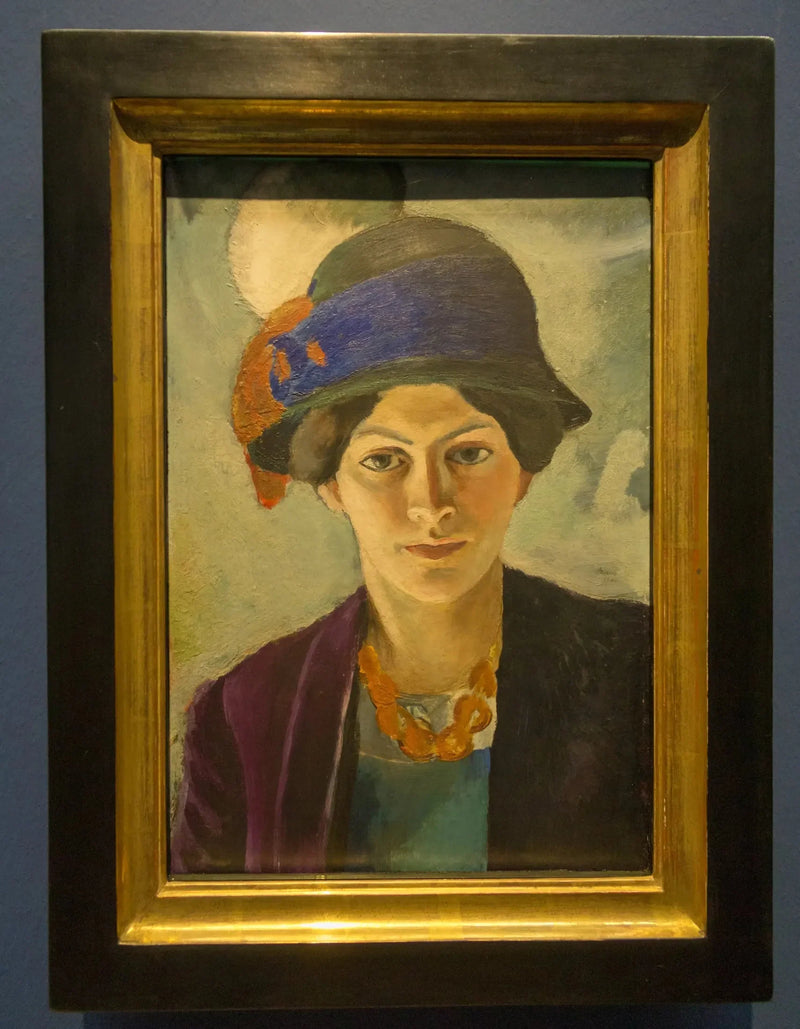 Ritratto della moglie dell'artista, con cappello - August Macke