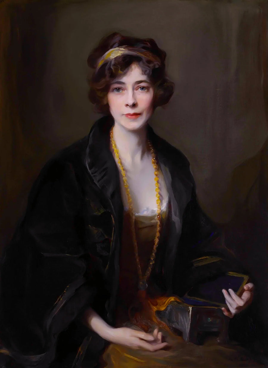 Ritratto della Marchesa di Douro, nata l'Onorevole Lilian Maud Glen Coats, in seguito quinta Duchessa di Wellington, a mezzo busto - Philip de Laszlo