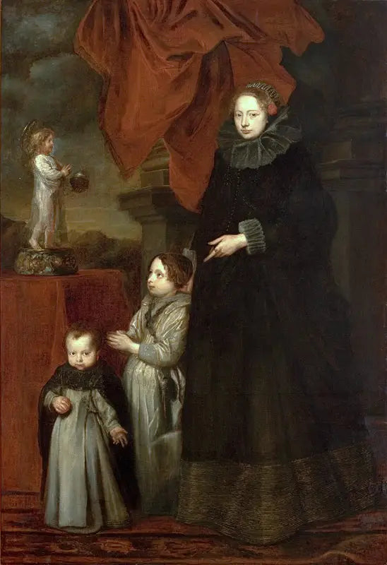 Ritratto della marchesa Lomellini, con i suoi figli in preghiera - Antoine van Dyck