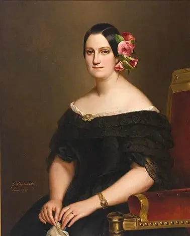 Portrait de la reine Marie-Christine d'Espagne (1806-1878) - Franz Xaver Winterhalter image 1 reproduction réalisée par Alpha Reproduction