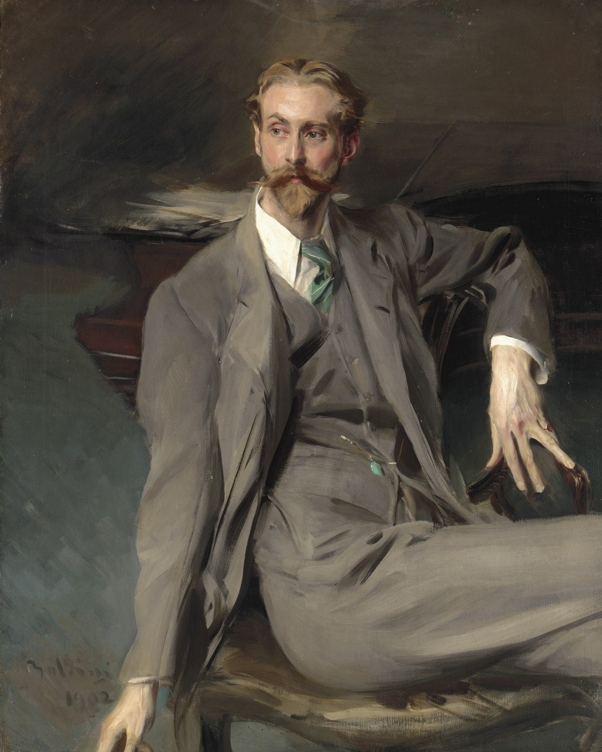 Portrait de Lawrence Alexander Harrison - Giovanni Boldini image 1 copie peinte à la main à l’huile
