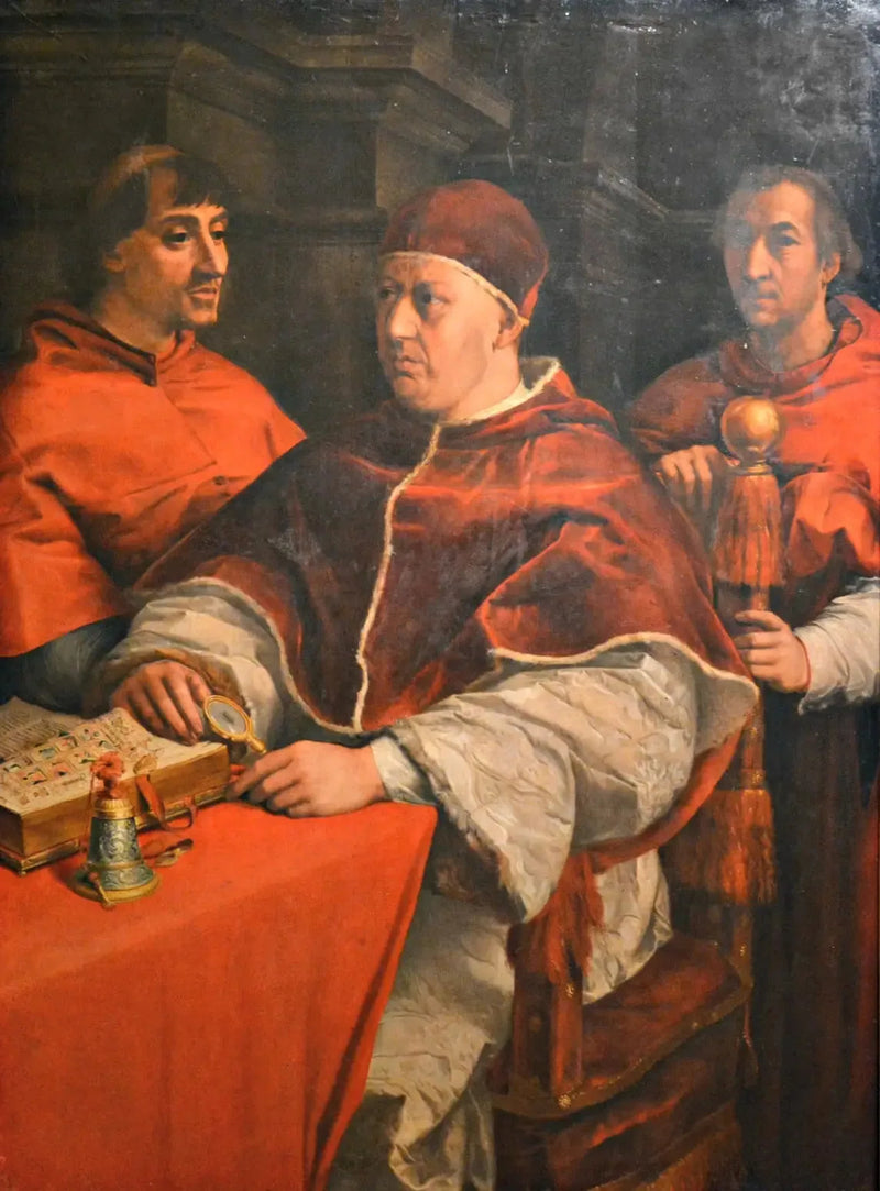 Ritratto di Leone X con i cardinali Giulio de' Medici e Luigi de' Rossi - Andrea del Sarto