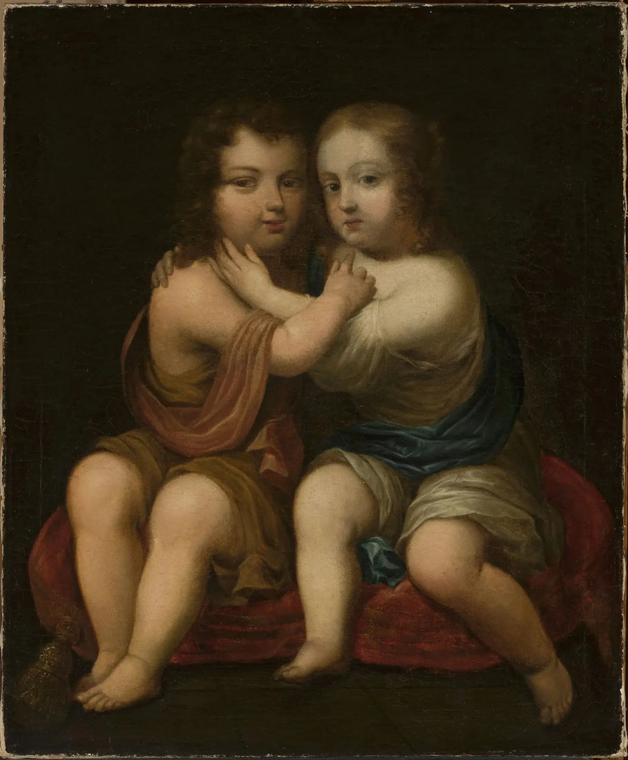 Ritratto di Luigi XIV bambino con la sua mezza sorella Henrietta d'Inghilterra. - Pierre Mignard