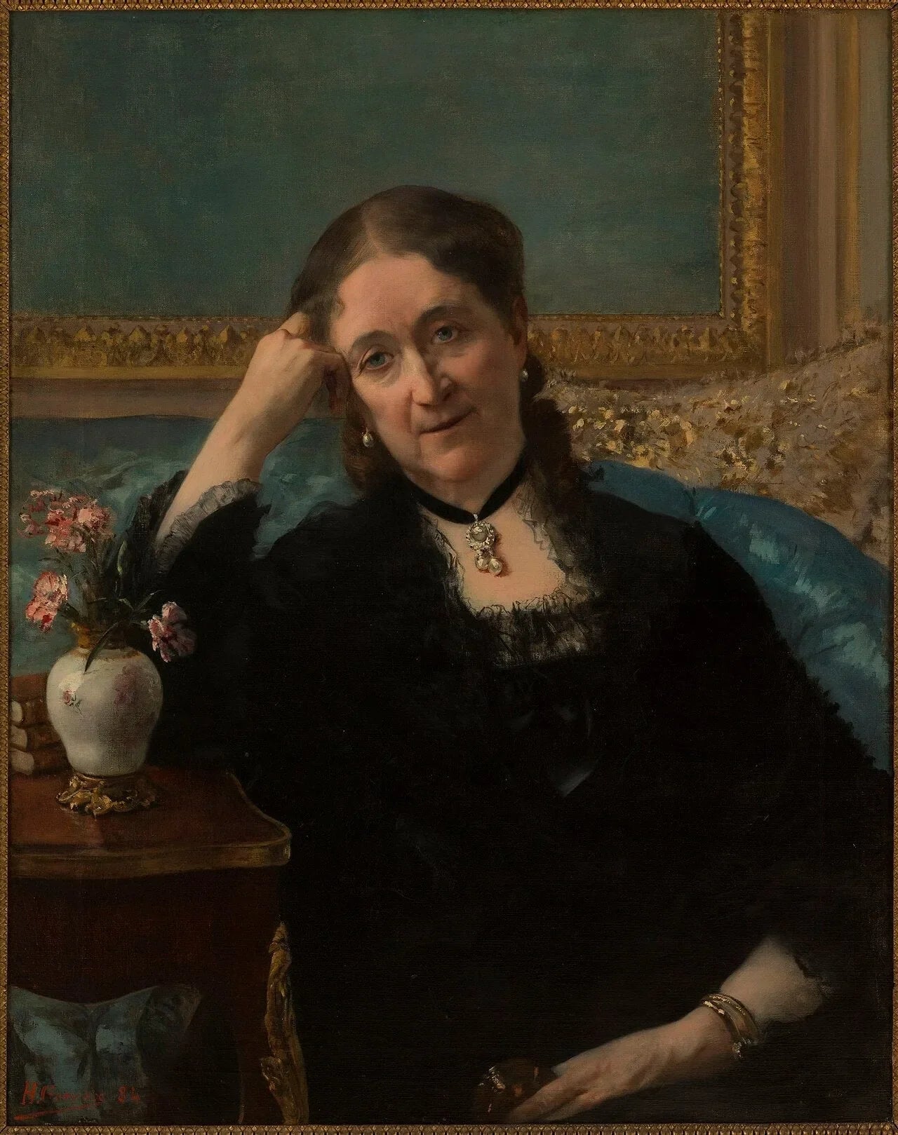 Portrait de Madame Blerzy - Henri Gervex image 1 reproduction artisanale de tableau