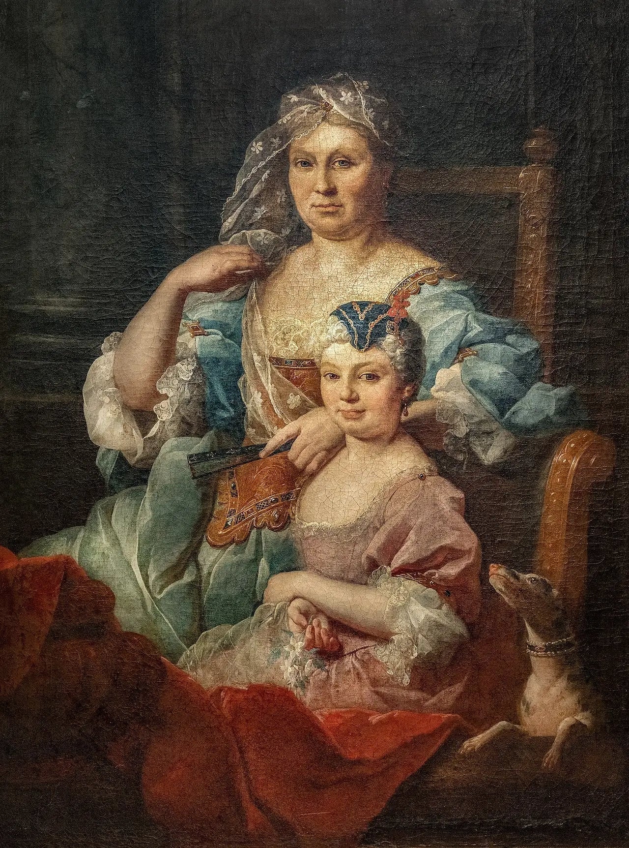 Portrait de Madame Poulhariez et de sa fille Anne - Pierre Subleyras image 1 tableau peint à l’huile sur toile