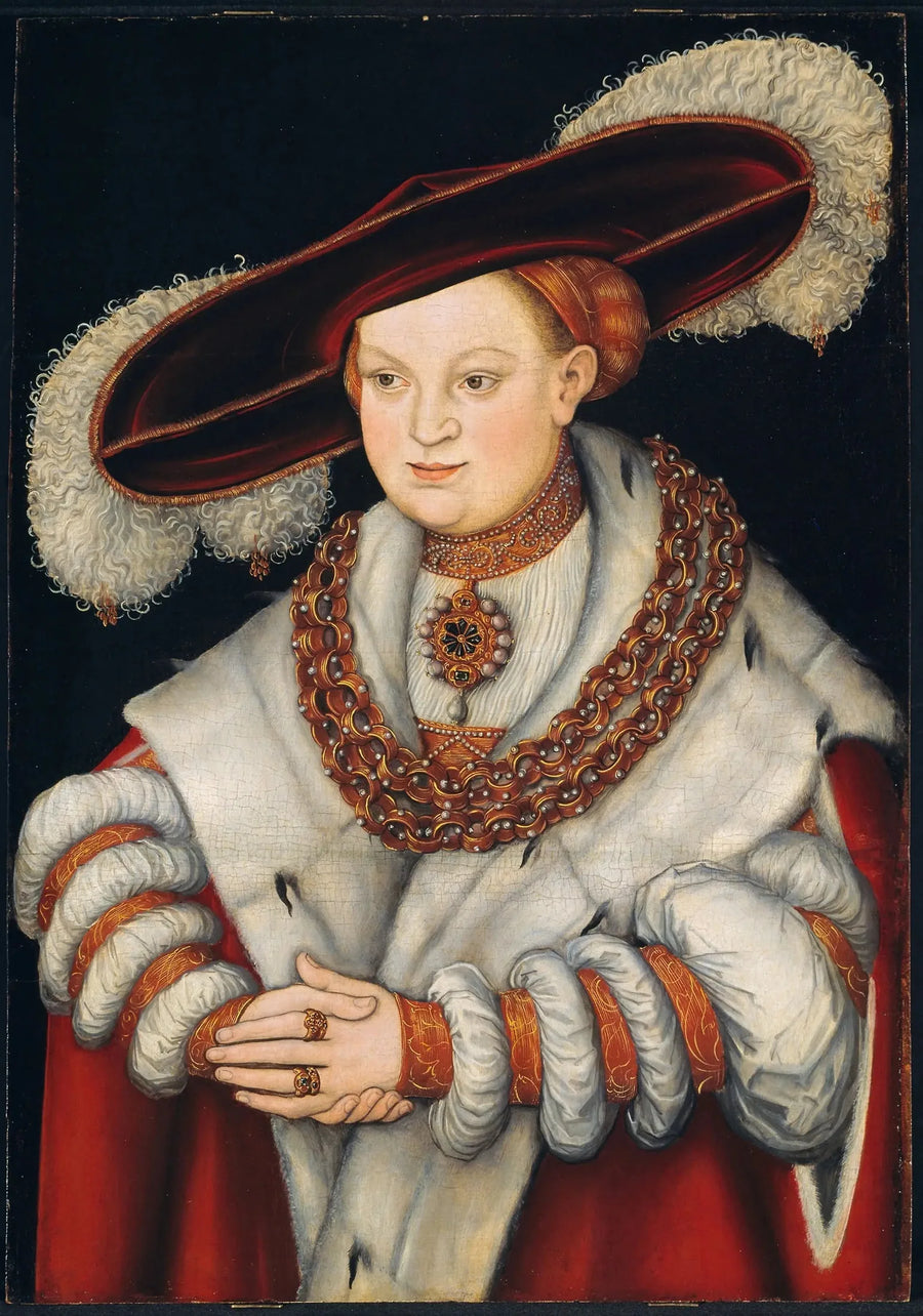Ritratto di Madeleine de Saxe, prima moglie dell'elettore Joachim II di Brandeburgo - Lucas Cranach il Vecchio