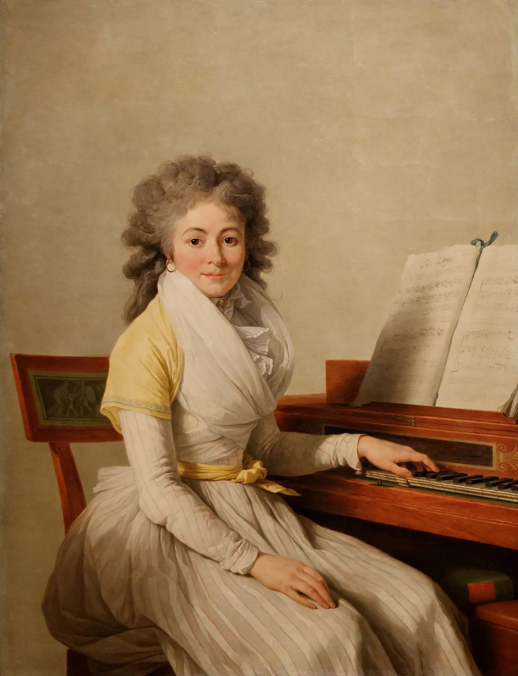 Portrait de Mademoiselle Duplant - François-André Vincent image 1 copie de tableau peinte à la main