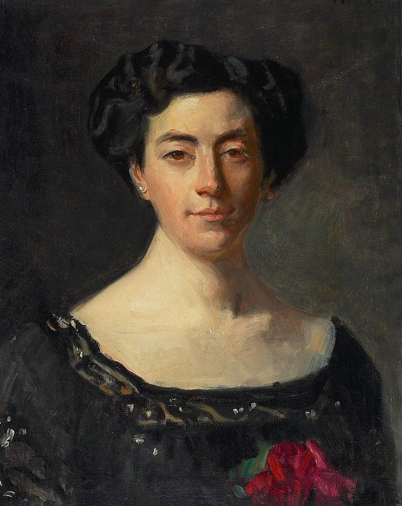Ritratto della signorina Neergaard in abito nero. -Michael Peter Ancher
