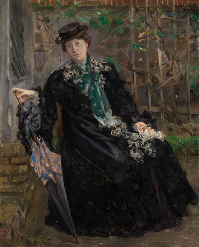 Portrait de Mme Charlotte Berend-Corinth dans le jardin - Lovis Corinth image 1 tableau peint à l’huile sur toile