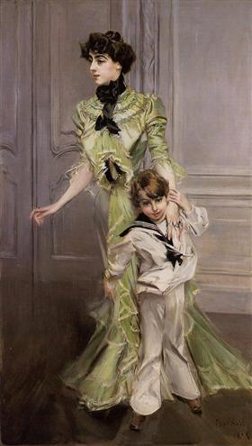 Portrait de Pauline Hugo avec son fils Jean - Giovanni Boldini - Alpha Reproduction