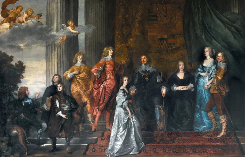 Ritratto di Philip Herbert, 4º conte di Pembroke, della sua seconda moglie Lady Anne Clifford, 14ª baronessa di Clifford e dei suoi figli sopravvissuti dal suo primo matrimonio e di Lady Mary Villiers - Antoine van Dyck