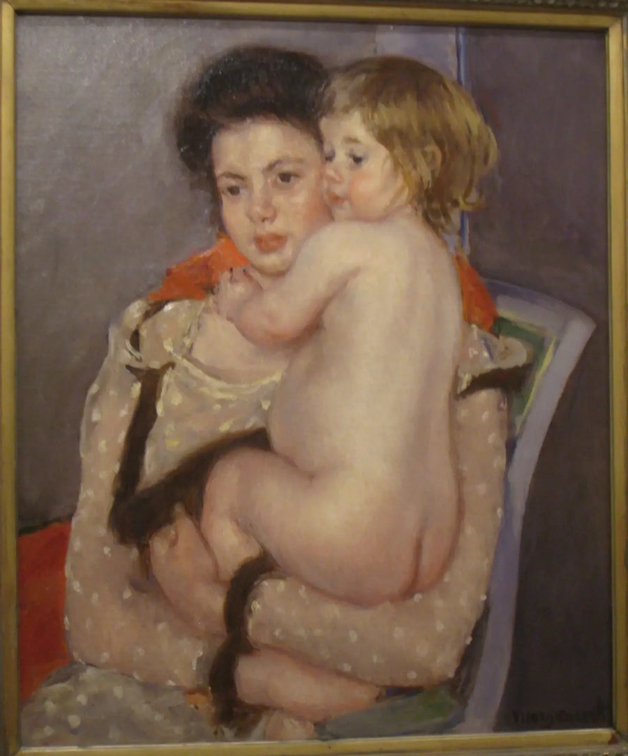 Ritratto di Regina LeFebvre che tiene un bambino nudo - Mary Cassatt