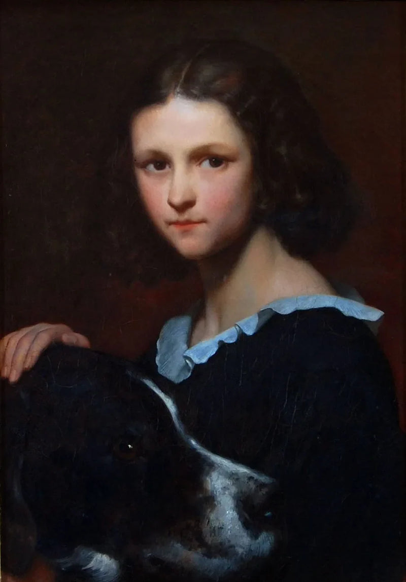 Ritratto della figlia di Scheffers Cornelia, successivamente signora Marjolin, a 10 anni con il mio cane Turco - Ary Scheffer