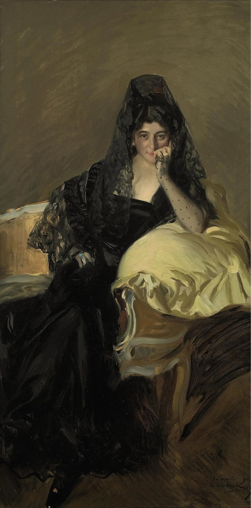 Ritratto della Signora di Urcola con un velo nero - Joaquín Sorolla