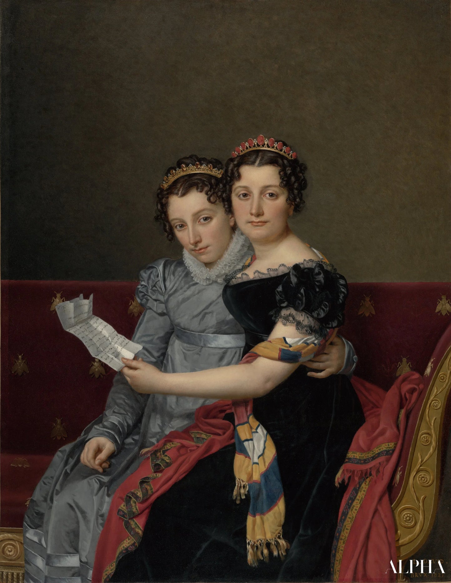 Ritratto delle sorelle Zénaïde e Charlotte Bonaparte - Jacques-Louis David - Riproduzioni di quadri e dipinti di alta qualità