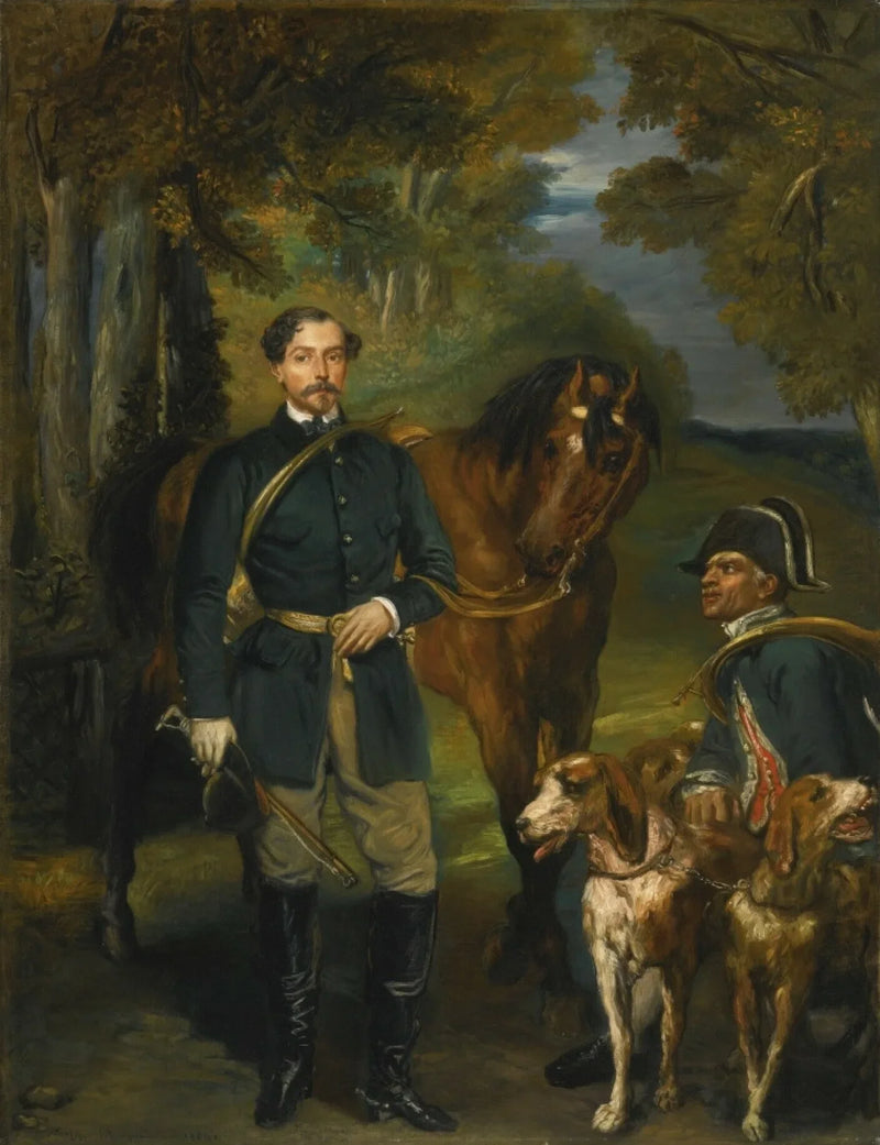 Ritratto del conte Oscar de Ranchicourt pronto per la caccia alla braccata - Théodore Chassériau