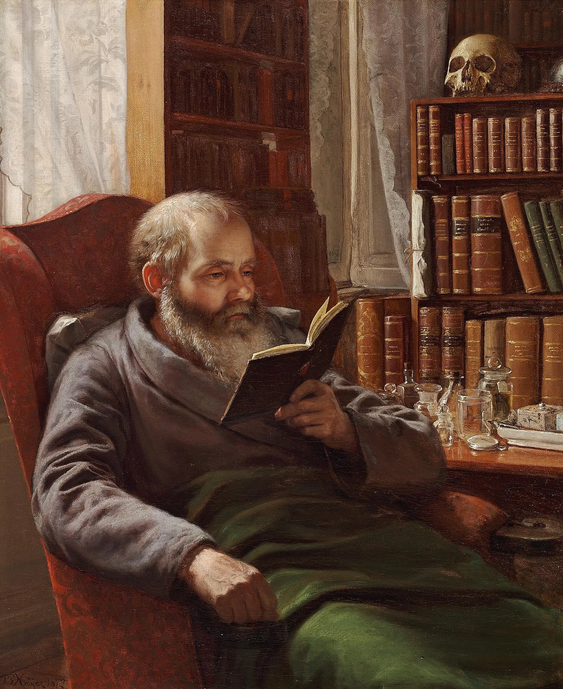 Portrait du père adoptif de l’artiste le zoologue et professeur Henrik Nicolai Krøyer - Peder Severin Krøyer - Alpha