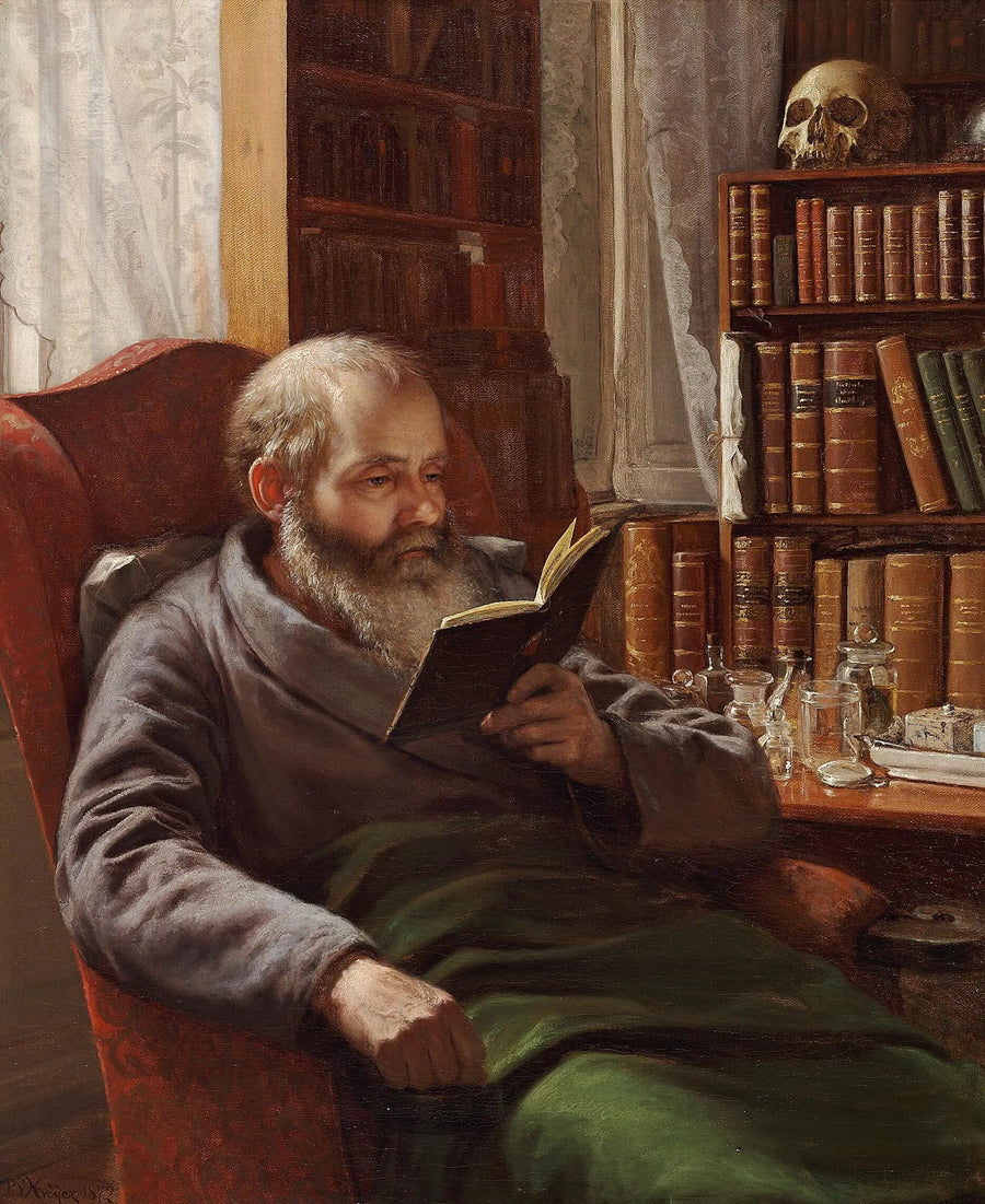 Ritratto del padre adottivo dell'artista, lo zoologo e professore Henrik Nicolai Krøyer - Peder Severin Krøyer